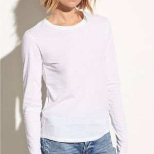 Vince Shirt Women Medium White Lightweight Cotton Long Sleeve Shirt Casual